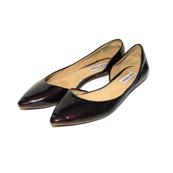 STEVE  MADDEN Elusion Plum Patent Leather Flats 8 - Picture 6 of 8